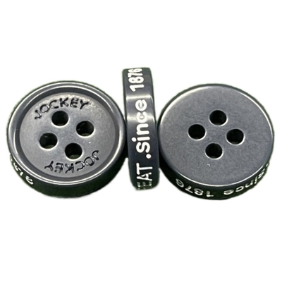 Färbungskreide-Knöpfe Logo Round Plastic Buttons Engraveds Front Logo Four Hole Little Rim der seiten-0.15g