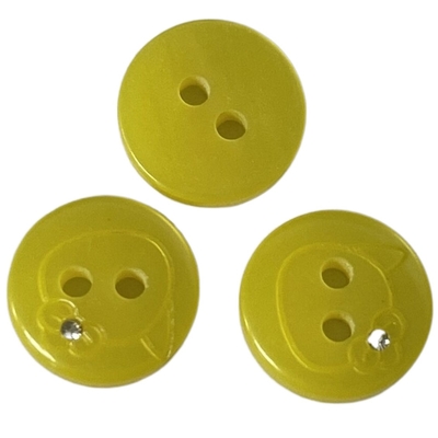 Gelbe Farbe Diy Harz-Hemd Faux-Crystal Buttonss 18L für nähendes Hemd