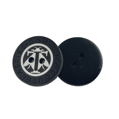 Seide Druckplastikharz-Knöpfe gravierten Logo Blouses Coat Button Four-Loch in 32L für Kleidung