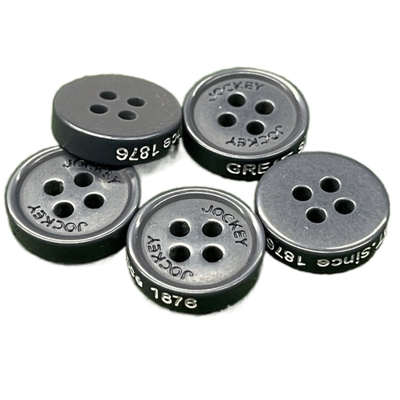 Färbungskreide-Knöpfe Logo Round Plastic Buttons Engraveds Front Logo Four Hole Little Rim der seiten-0.15g