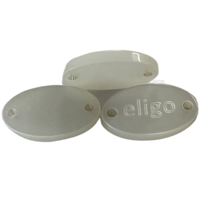 Ausweis-Entwurfs-Ellipse stellen sich Plastikknöpfe weg von der weißen Farbe mit Logo Sew On Type Custom vor