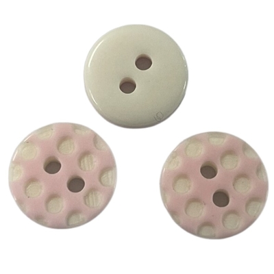 Blusen-spezielles Gesichts-Plastikharz ButtonsTwo durchlöchern rosa Farbe 16L für das Nähen