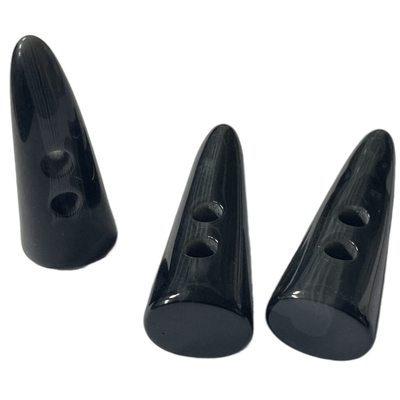 2 Horn formte des Loch-GRS Toggle-Knöpfe/Horn, das Zahn schwarze Farbe formen