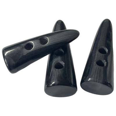2 Horn formte des Loch-GRS Toggle-Knöpfe/Horn, das Zahn schwarze Farbe formen