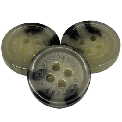 26L gravierte Loch-Brown-Farbe Logo Fake Horn Button With-Kanten-4