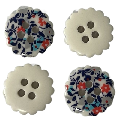 Seiden-Druck-Hemd-Blumen-Harz knöpft 4 Löcher 20L für nähende Bluse