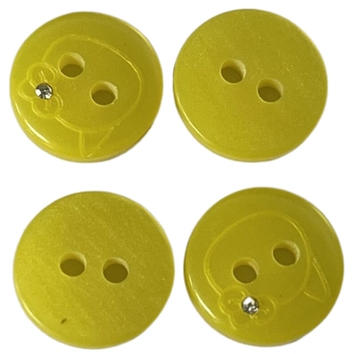 Gelbe Farbe Diy Harz-Hemd Faux-Crystal Buttonss 18L für nähendes Hemd