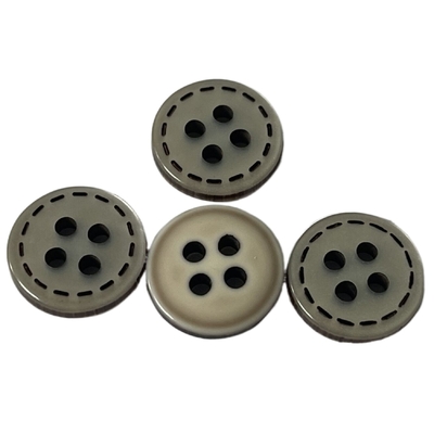 4 Löcher, die 18mm Silked Plastikhemd-Knöpfe drucken, verwenden auf Hemd-Blusen-Kleidung