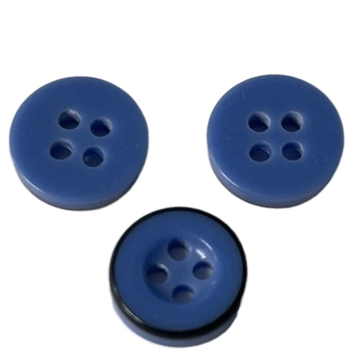 Das 4 Loch-Plastikharz knöpft 11mm Bule Farbe mit schwarzem Rim Use For Sewing