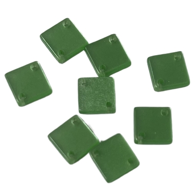 Grüne Farbkundenspezifische quadratische Knöpfe fantastisches Harz 2-Holes in 6*6mm Gebrauch für Diy