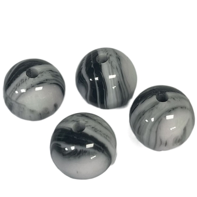 Eine die Loch-Fantasie-Harz-Perlen-Knöpfe marmorn Runde des Effekt-10mm für Kleid