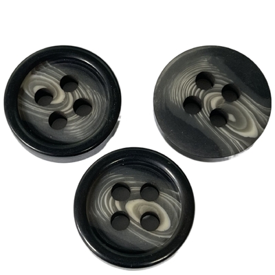 Dull Finished Fake Horn Buttons mit schwarzer Kante 28mm verwenden auf Oberbekleidungs-Mantel-Jacke