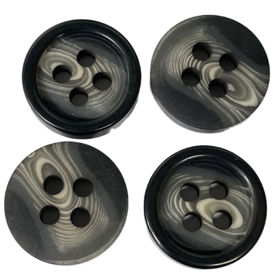 Dull Finished Fake Horn Buttons mit schwarzer Kante 28mm verwenden auf Oberbekleidungs-Mantel-Jacke
